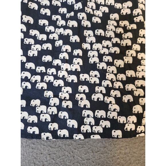 Talbots Top Women's Petite Medium Mp Elephant Novelty Button Up Shirt Roll‎ Tab - Picture 5 of 7